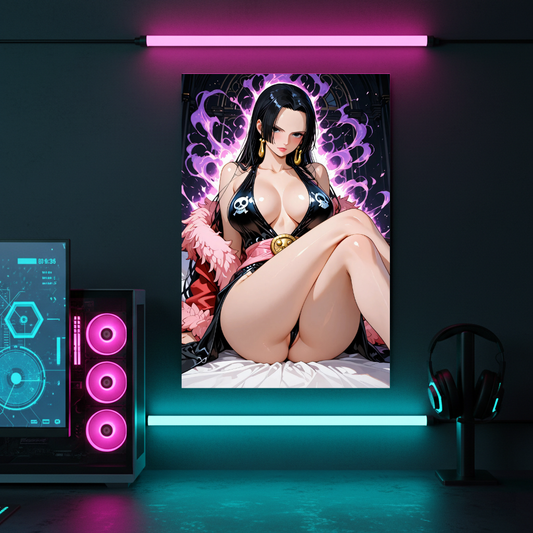 Boa Hancock Waifu – Exclusive Anime Metal Poster, Glossy Wall Art & Charming One Piece Metal Display