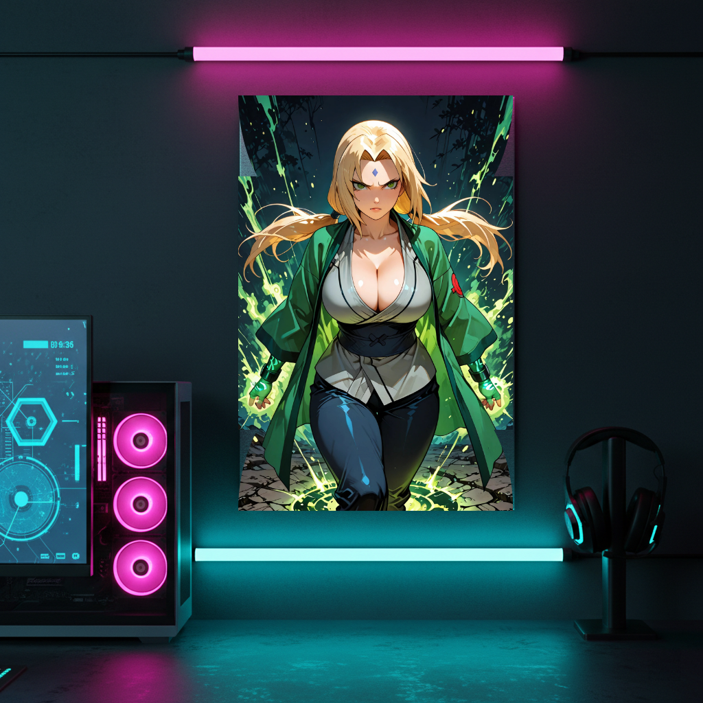Tsunade – Naruto Metallposter & Hokage Metalldisplay