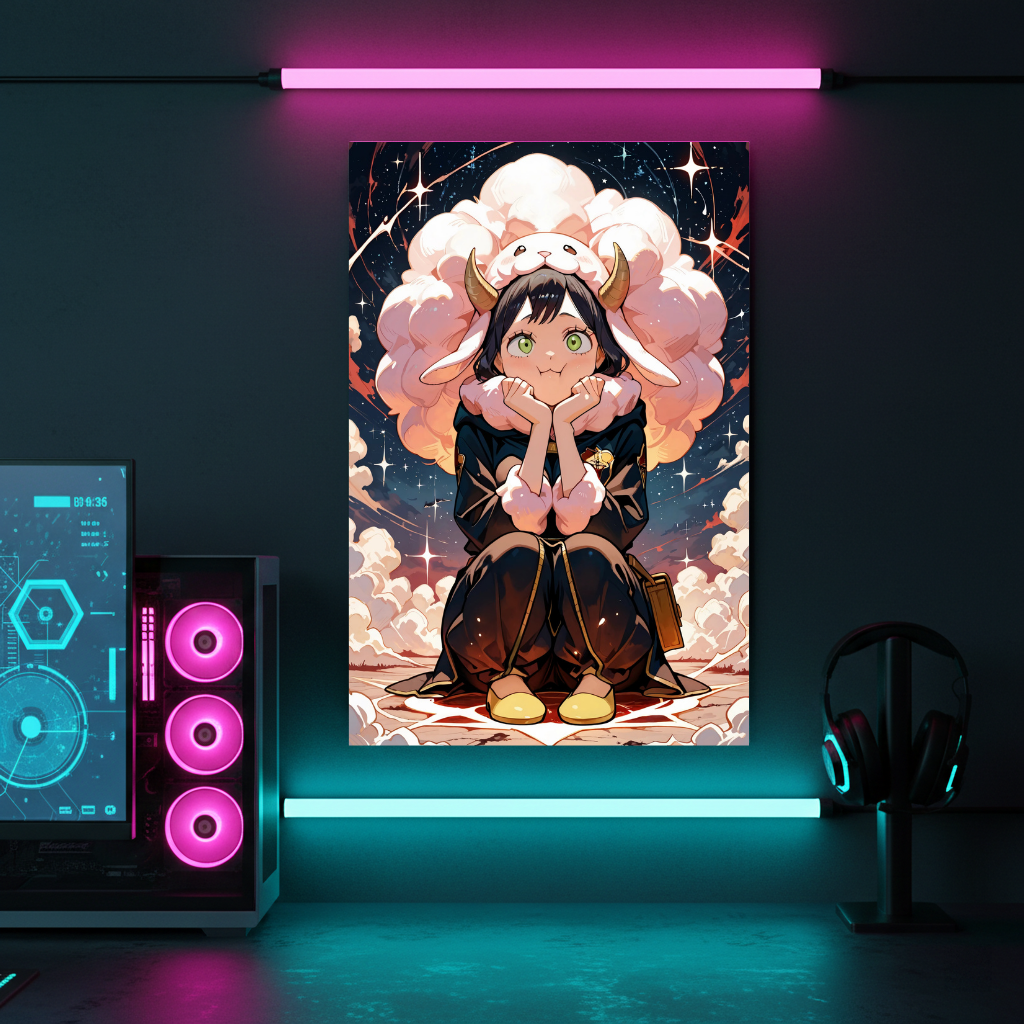 Black Clover Charmy Sheep Horns Kawaii Metal Poster – Cute Anime Art
