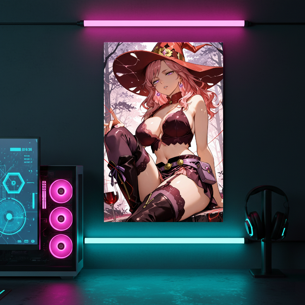 Black Clover Vanessa Enoteca Witch Hat Metal Poster – Sexy Thread Magic Art