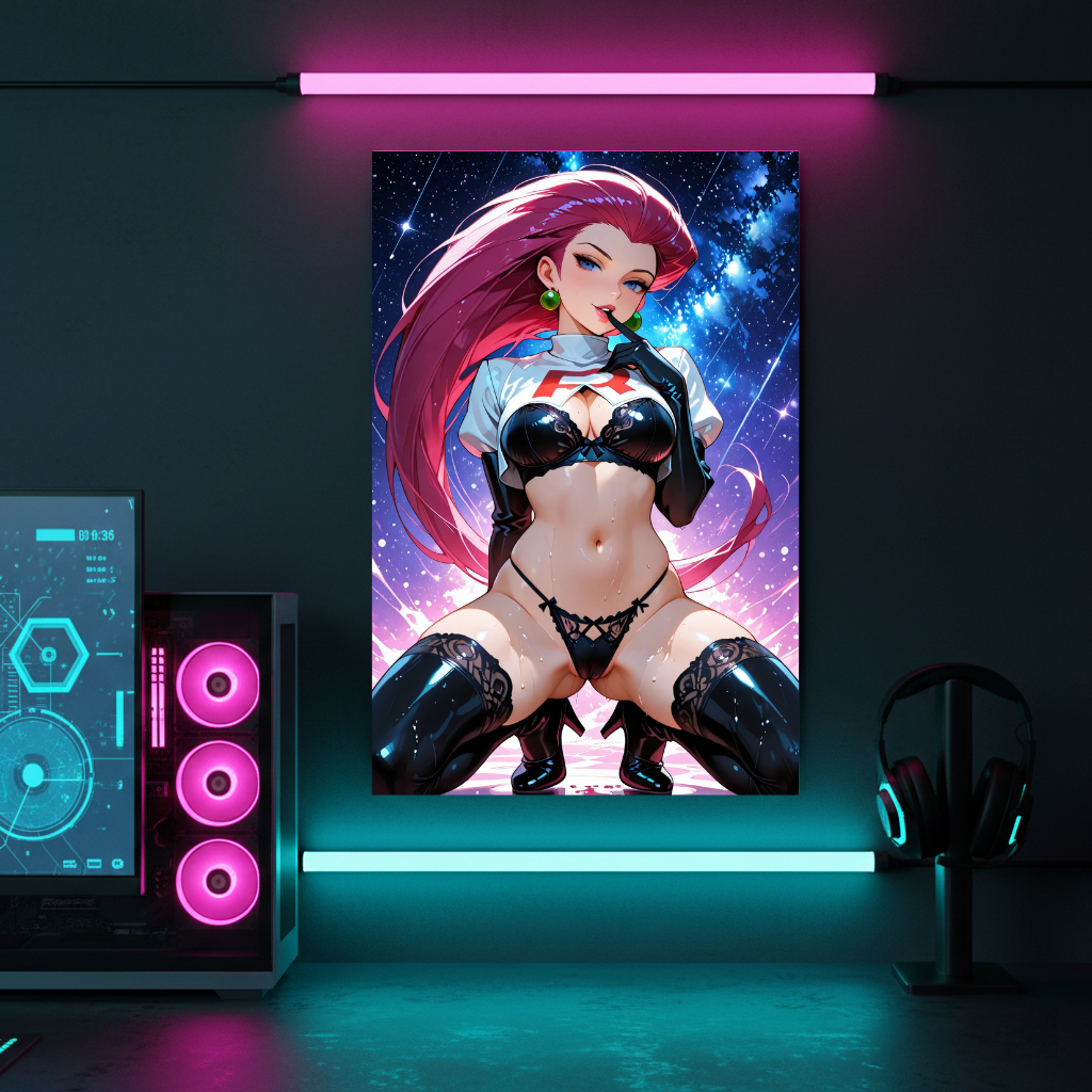 Jessie Team Rocket – Galactic Metal Displate | Exclusive Anime Wall Art &amp; Shiny Magnet Poster