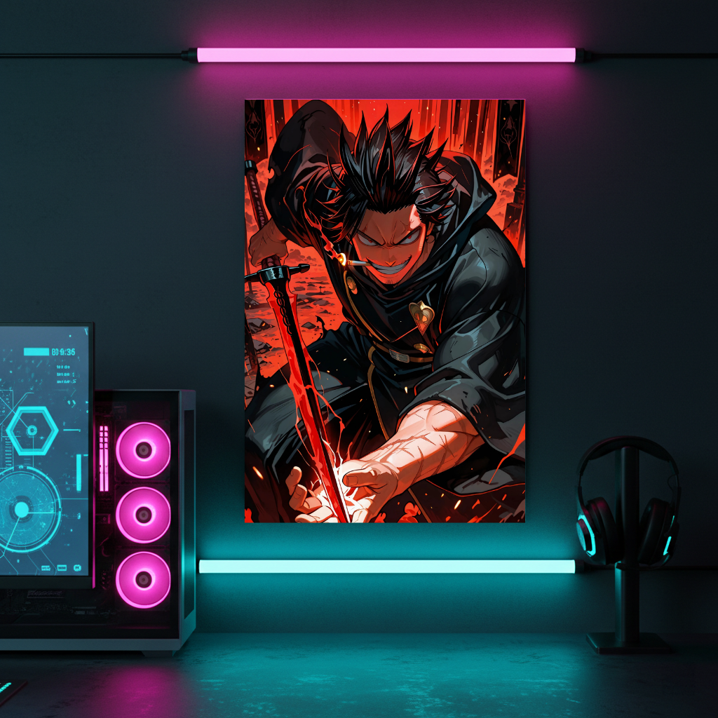 Black Clover Yami Sukehiro Red Sword Metal Poster – Intense Captain Art