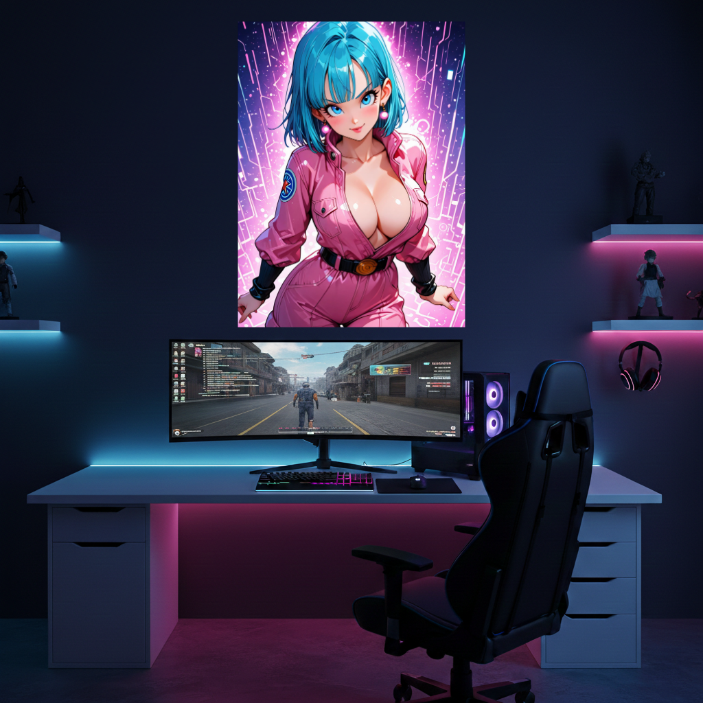 Bulma Briefs – Genius & Style | Premium Metall Displate | Dragon Ball Art 💙⚙️