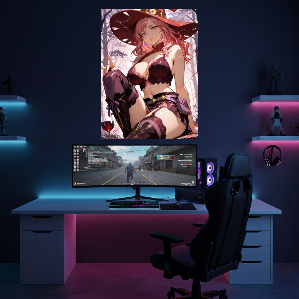 Black Clover Vanessa Enoteca Witch Hat Metal Poster – Sexy Thread Magic Art
