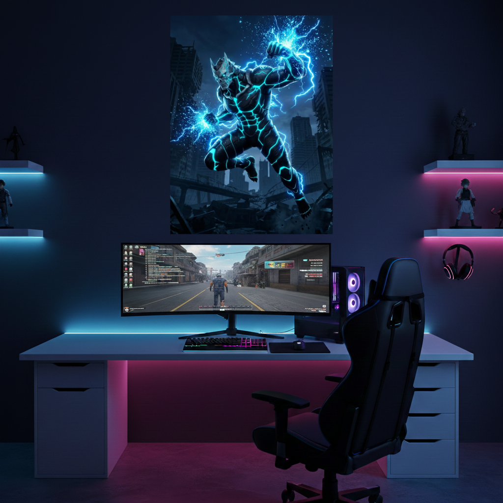 Kaiju No. 8 – Epic Anime Metal Poster, Shiny Wall Art &amp; Kaiju No. 8 Metal Display