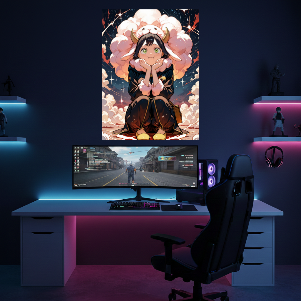 Black Clover Charmy Sheep Horns Kawaii Metal Poster – Cute Anime Art