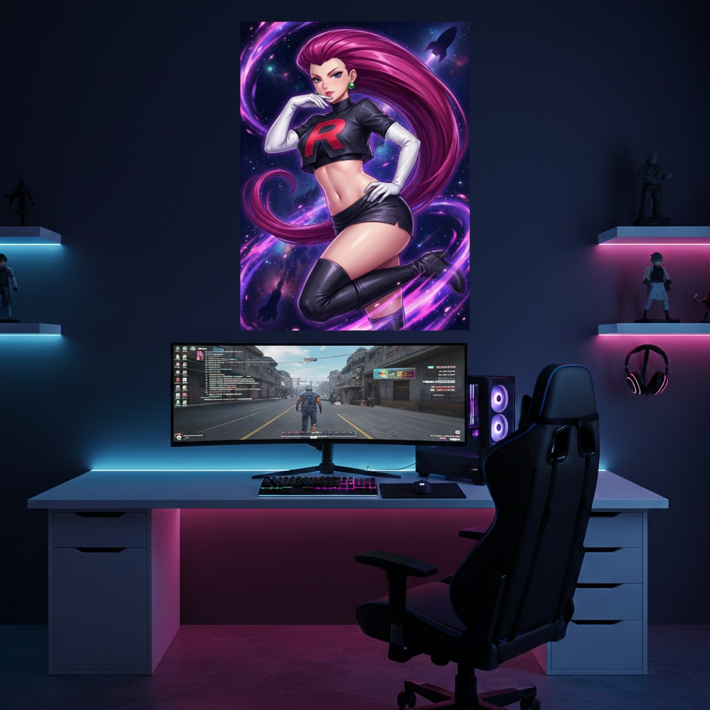 Jessie Team Rocket – Pokémon Anime Metal Poster, Shiny Wall Art &amp; Glamour Metal Display