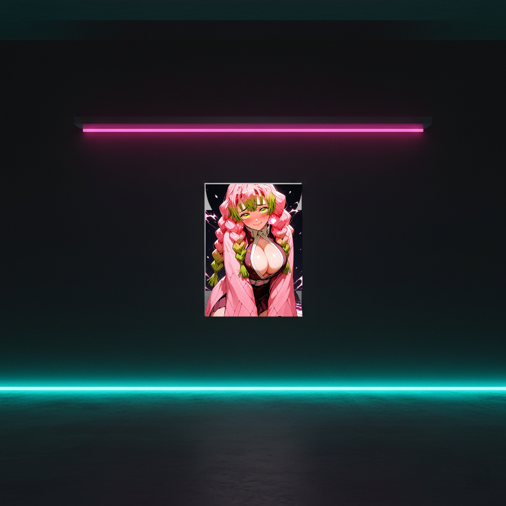 Mitsuri Kanroji – Anime Metallposter & Demon Slayer Metalldisplay (Hashira Wandkunst)