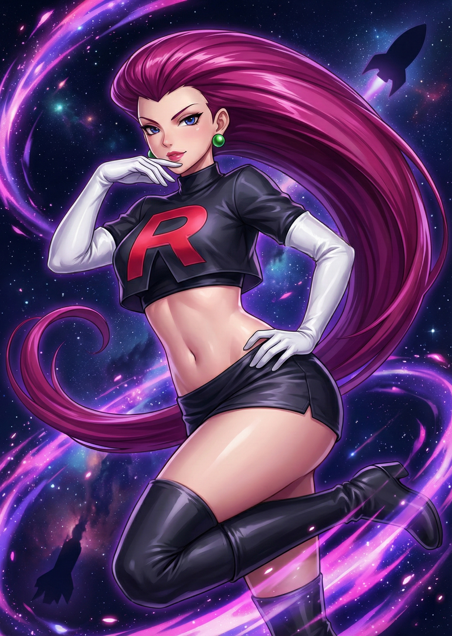 Jessie Team Rocket – Pokémon Anime Metal Poster, Shiny Wall Art &amp; Glamour Metal Display