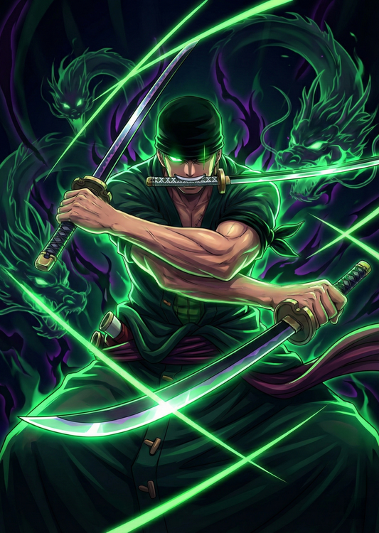Roronoa Zoro – Anime Metallposter & One Piece Schwertkämpfer Metalldisplay