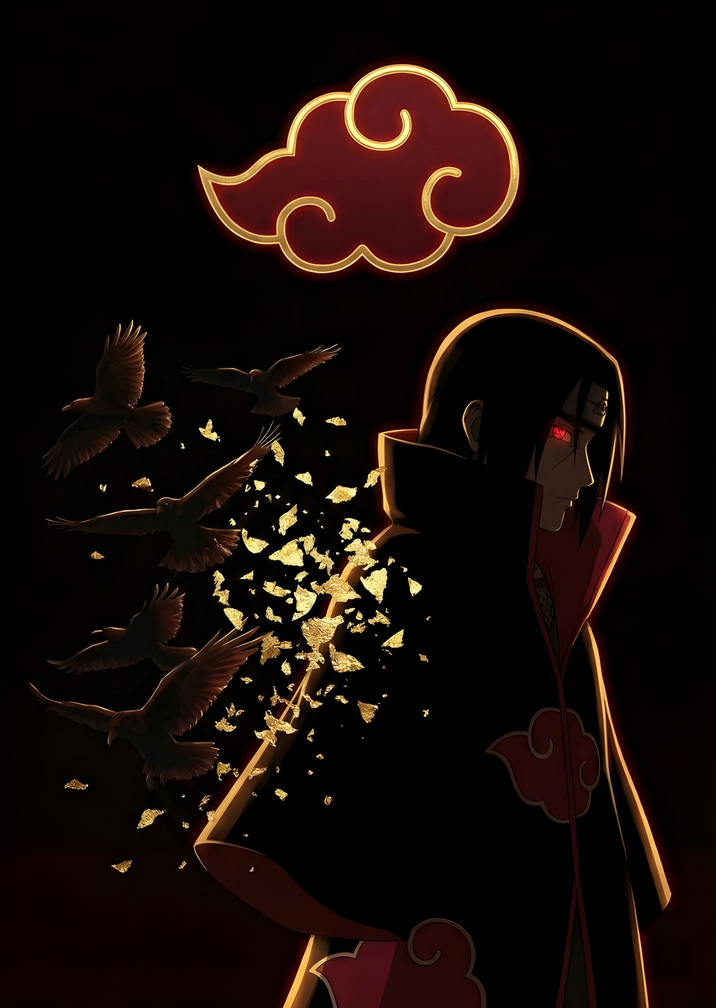 Itachi Uchiha – Naruto Metallposter & Akatsuki Wandkunst (Aluminiumdruck)
