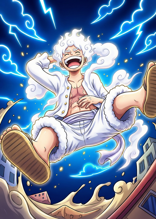 Monkey D. Luffy (Gear 5) – One Piece Metallposter & Nika Wandkunst