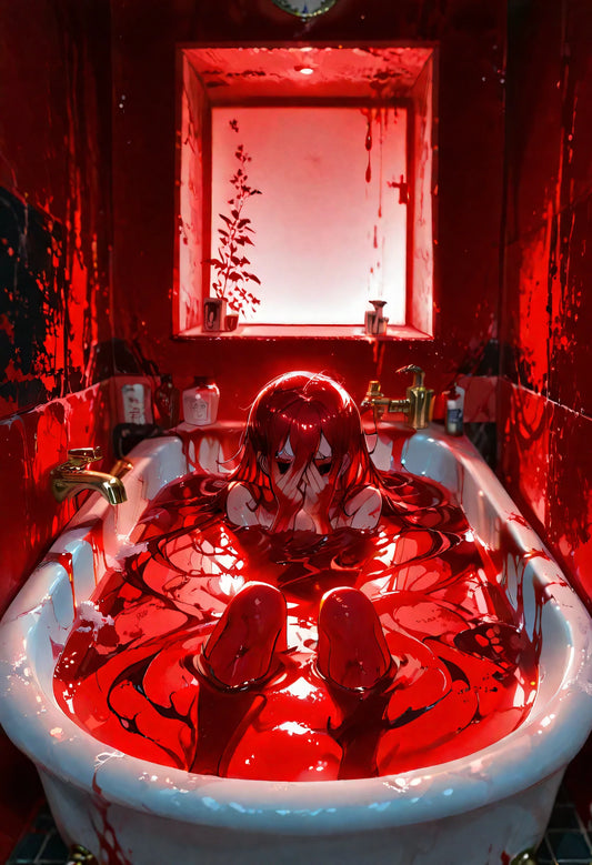 Submerged in Crimson – Artistic Horror Metal Print