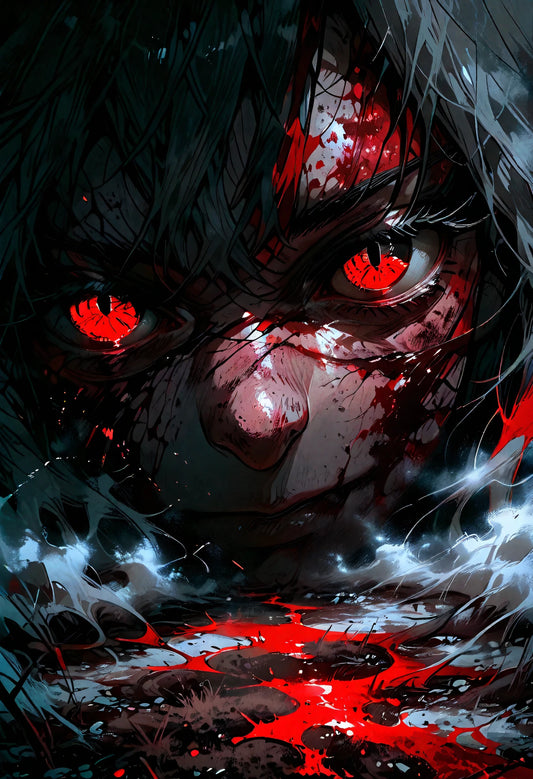 Crimson Bloodlust – Anime Horror Metal Art