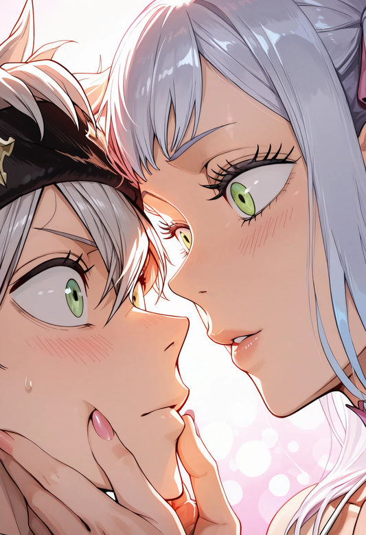 Black Clover Asta Noelle Close-Up Romantic Metal Poster – Astelle Face Art