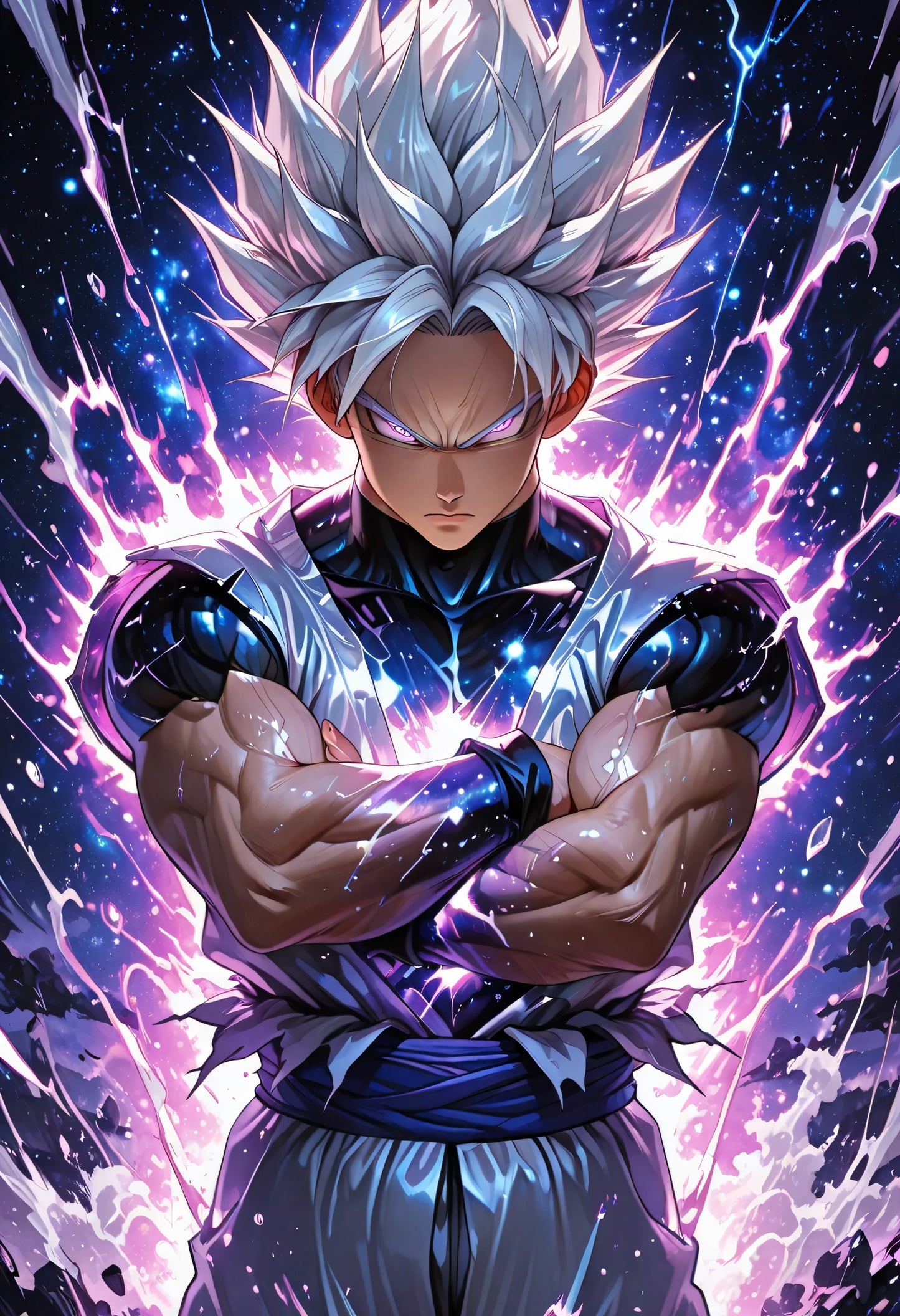 Son Goku (Ultra Instinkt) – Dragon Ball Super Metallposter & Saiyajin Wandkunst