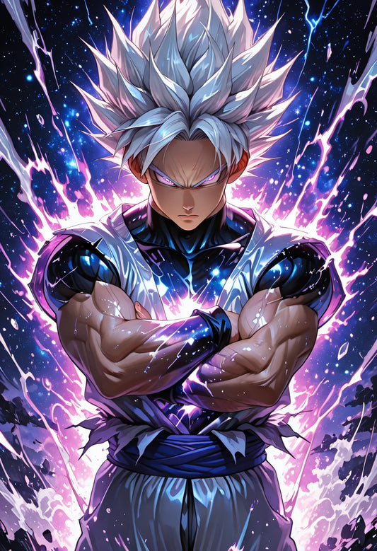 Son Goku (Ultra Instinkt) – Dragon Ball Super Metallposter & Saiyajin Wandkunst