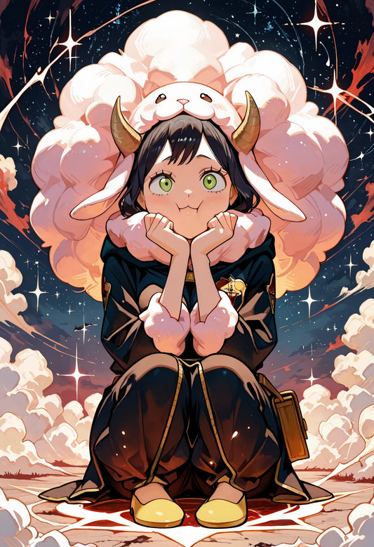Black Clover Charmy Sheep Horns Kawaii Metal Poster – Cute Anime Art