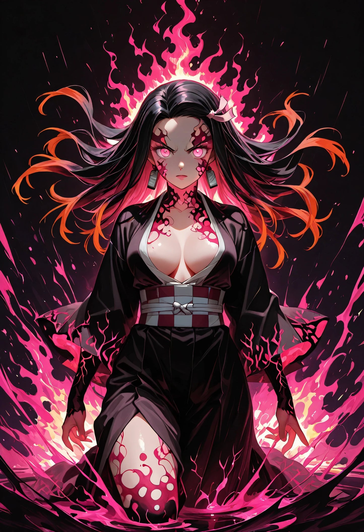 Nezuko Kamado – Anime Metal Display &amp; Demon Slayer Art (Aluminum Print) #2