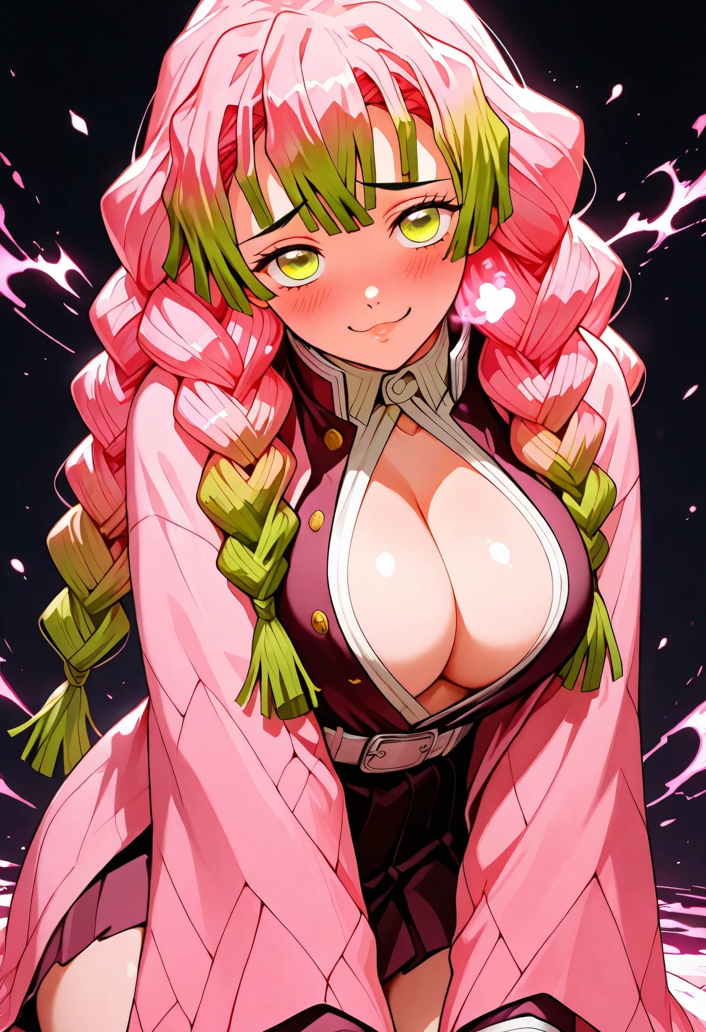 Mitsuri Kanroji – Anime Metallposter & Demon Slayer Metalldisplay (Hashira Wandkunst)