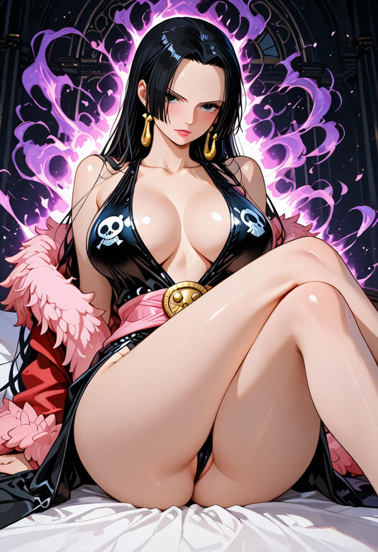 Boa Hancock Waifu – Exklusives Anime Metallposter, glänzende Wandkunst & reizvolles One Piece Metalldisplay