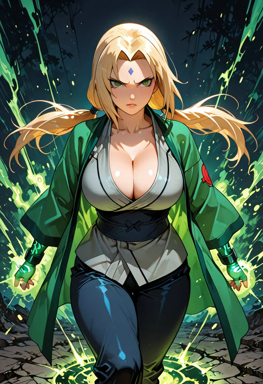 Tsunade – Naruto Metallposter & Hokage Metalldisplay
