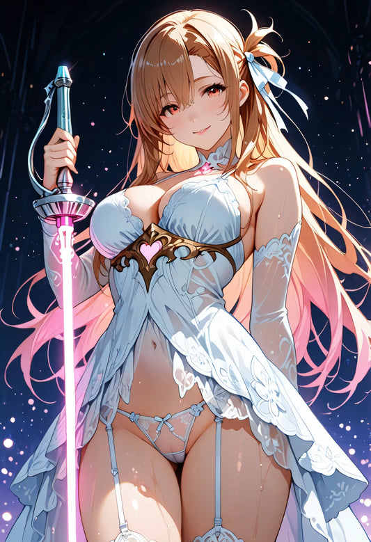Asuna Yuuki – Radiant White Seraph | Premium Metall Displate | Sword Art Online Wandkunst & Magnet-Poster 🛡️✨