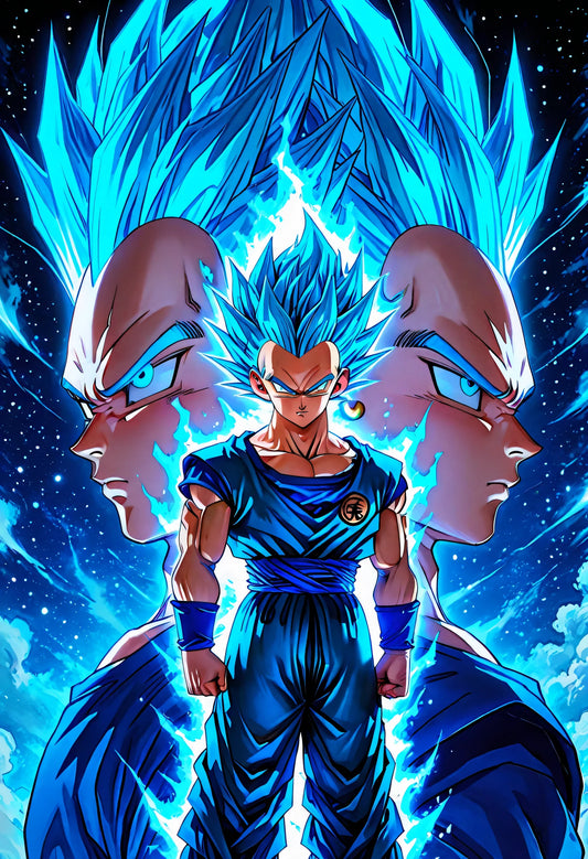 Vegeta (SSJ Blue) – Royal God Pride | Premium Metall Displate | Dragon Ball Super Wandkunst & Magnet-Poster